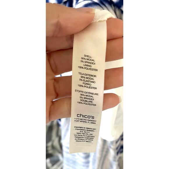 Chico's Striped Slit Maxi Dress Blue White Size 1 US 8 Medium - Picture 6 of 6